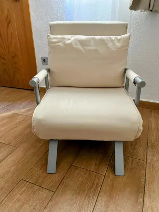 Sofá cama individual plegable beige