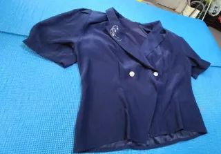 Blazer Vintage Navy Estilo Old Money (Talla L/XL)