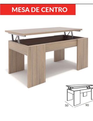 Tavolo da centro rialzabile in legno