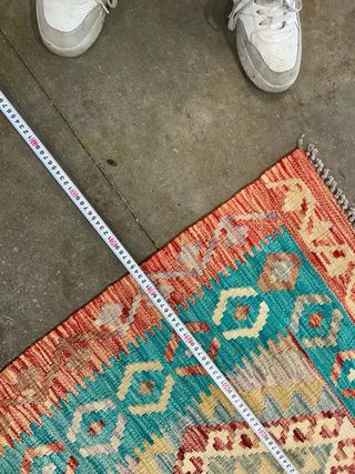 Alfombra Kilim Afgana Hecha a Mano 124x85cm