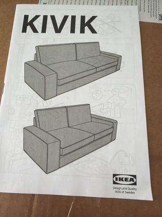 Funda sofá 2 plazas Ikea Kivik beige