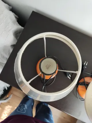 2 Lámparas de Mesa Madera Naranja