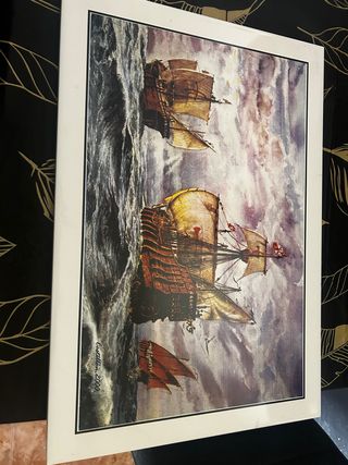 Cuadro de barcos antiguos