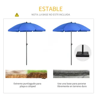 Sombrilla de Playa con Protección UV50+ Mástil de
