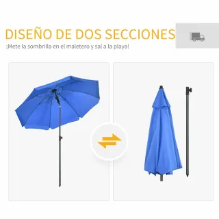 Sombrilla de Playa con Protección UV50+ Mástil de
