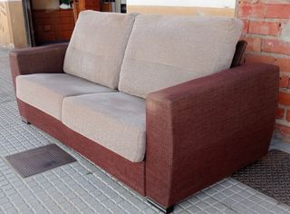 Sofá cama italiano beige y marrón