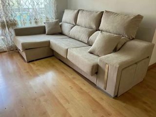 Divano Chaiselongue con Cassetto e 2 Pouf NUOVO!