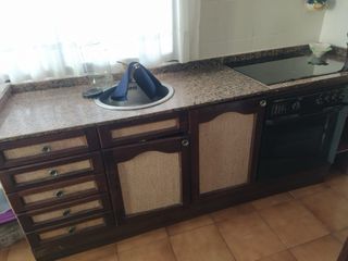 Muebles de cocina rústicos madera y yute