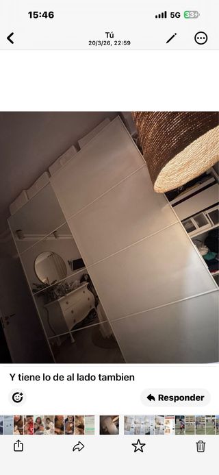 Armario PAX blanco y espejo