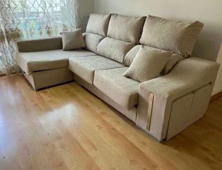 Divano Chaiselongue con Cassetto e 2 Pouf NUOVO!