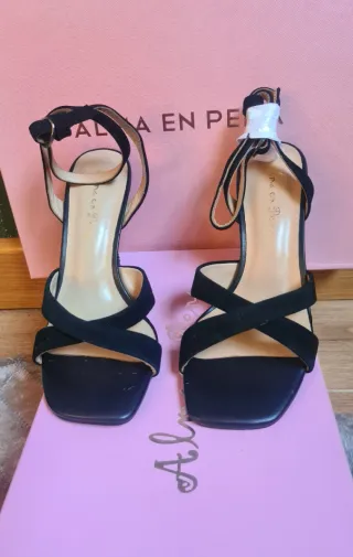 Sandalias negras Alma en Pena - Tacón Joya T 37