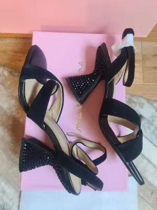 Sandalias negras Alma en Pena - Tacón Joya T 37