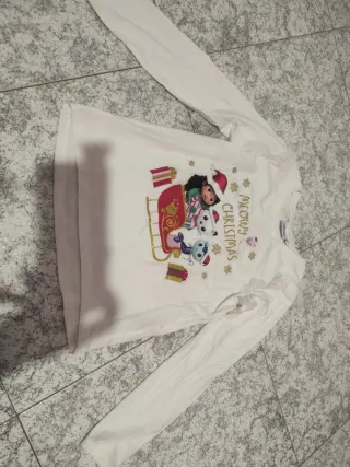 Camiseta niña Meow Christmas Talla 8/9 años