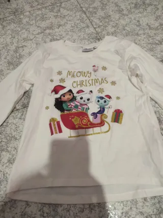 Camiseta niña Meow Christmas Talla 8/9 años