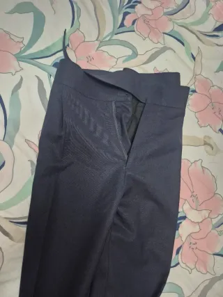 Traje de lino azul marino