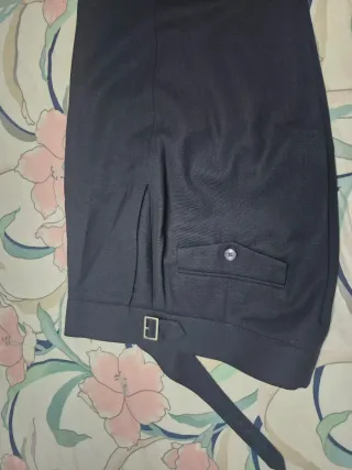 Traje de lino azul marino