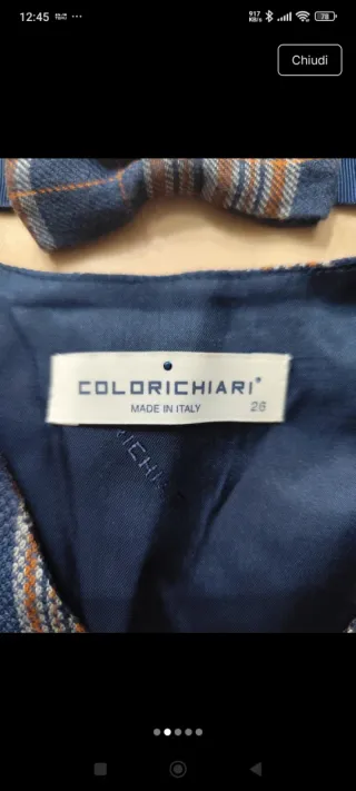 Gilet e papillon bambino Colorichiari 100% lino
