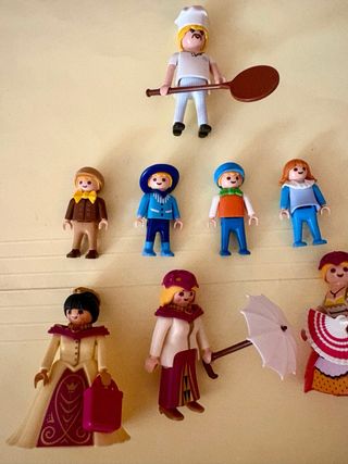 Playmobil figuras niño, niña, dama victoriana
