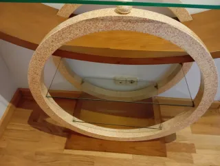 Mueble recibidor/TV cristal y madera