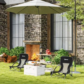 2 Sillas Playa Plegables Outsunny Ligeras