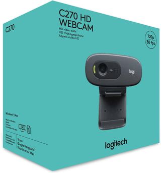 Webcam Logitech C270 Streaming HD, 720p/30fps, Videochiamate HD Campo Visivo Ampio