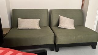Sillones de seda verde