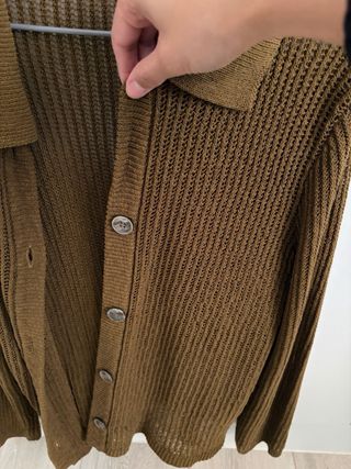 Chaqueta punto Zara verde caqui