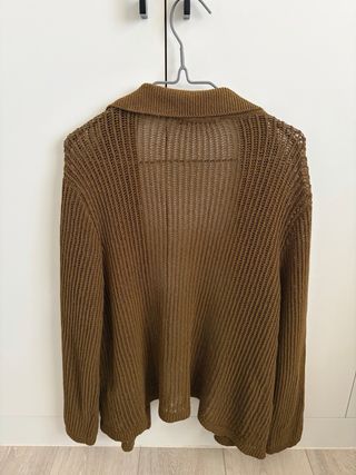 Chaqueta punto Zara verde caqui