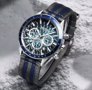 Reloj Megir Cronógrafo Azul y Gris
