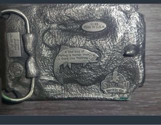 Hebilla Cinturón Pesca Vintage Sin Estrenar