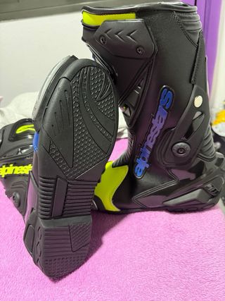 Botas Moto Alpinestars Negras/Azules/Amarillas