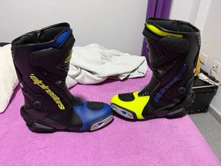 Botas Moto Alpinestars Negras/Azules/Amarillas