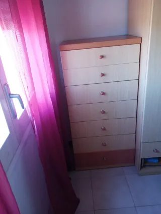 Cajonera 6 cajones madera y rosa