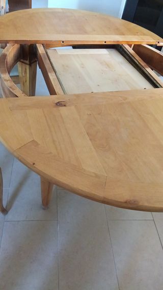 Mesa extensible haya maciza