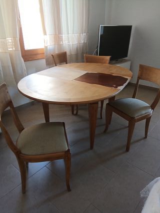 Mesa extensible haya maciza