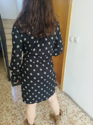 Vestido camisero manga larga estampado