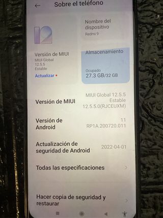 Xiaomi Redmi Note 9 Negro