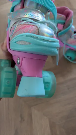 Patines ajustables niña rosa y turquesa