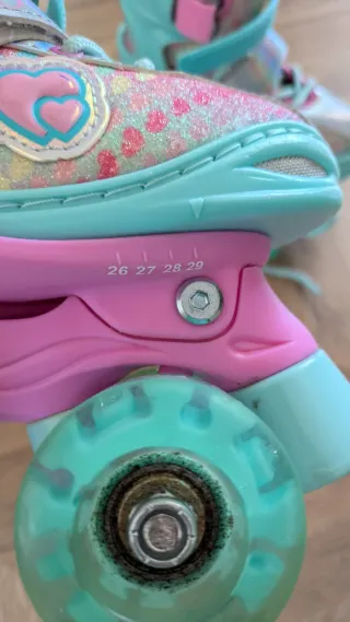 Patines ajustables niña rosa y turquesa