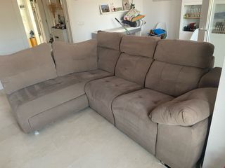 Sofá Chaislongue Tela Marrón