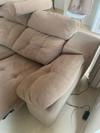 Sofá Chaislongue Tela Marrón