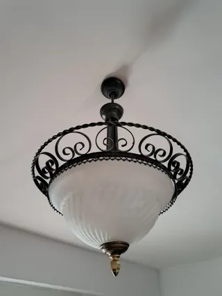 Lámpara de techo metal y cristal