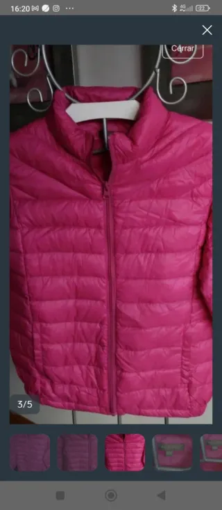 Chaqueta acolchada fina rosa