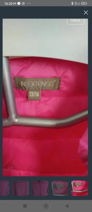 Chaqueta acolchada fina rosa