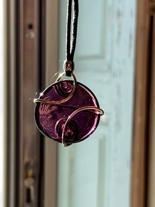 Colgante Cristal Vintage Artesanal Morado