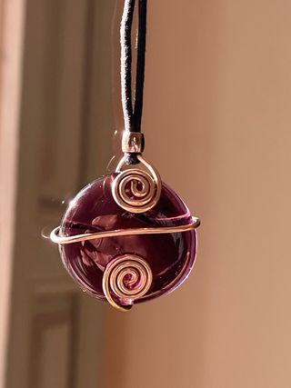 Colgante Cristal Vintage Artesanal Morado