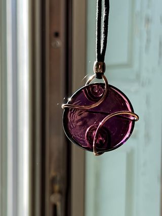 Colgante Cristal Vintage Artesanal Morado