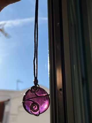 Colgante Cristal Vintage Artesanal Morado