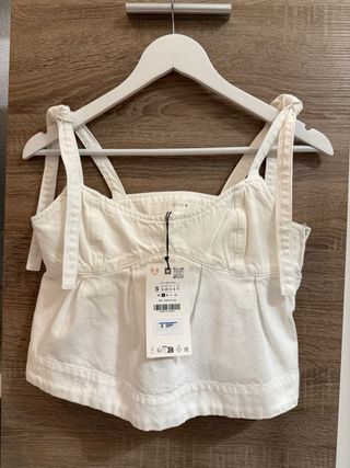 Top Zara Blanco Tirantes