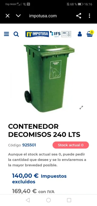 Contenedor verde